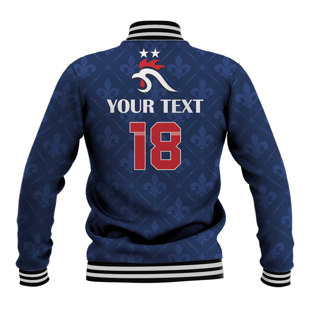 Custom France Football Baseball Jacket Les Bleus French Heraldry Pattern