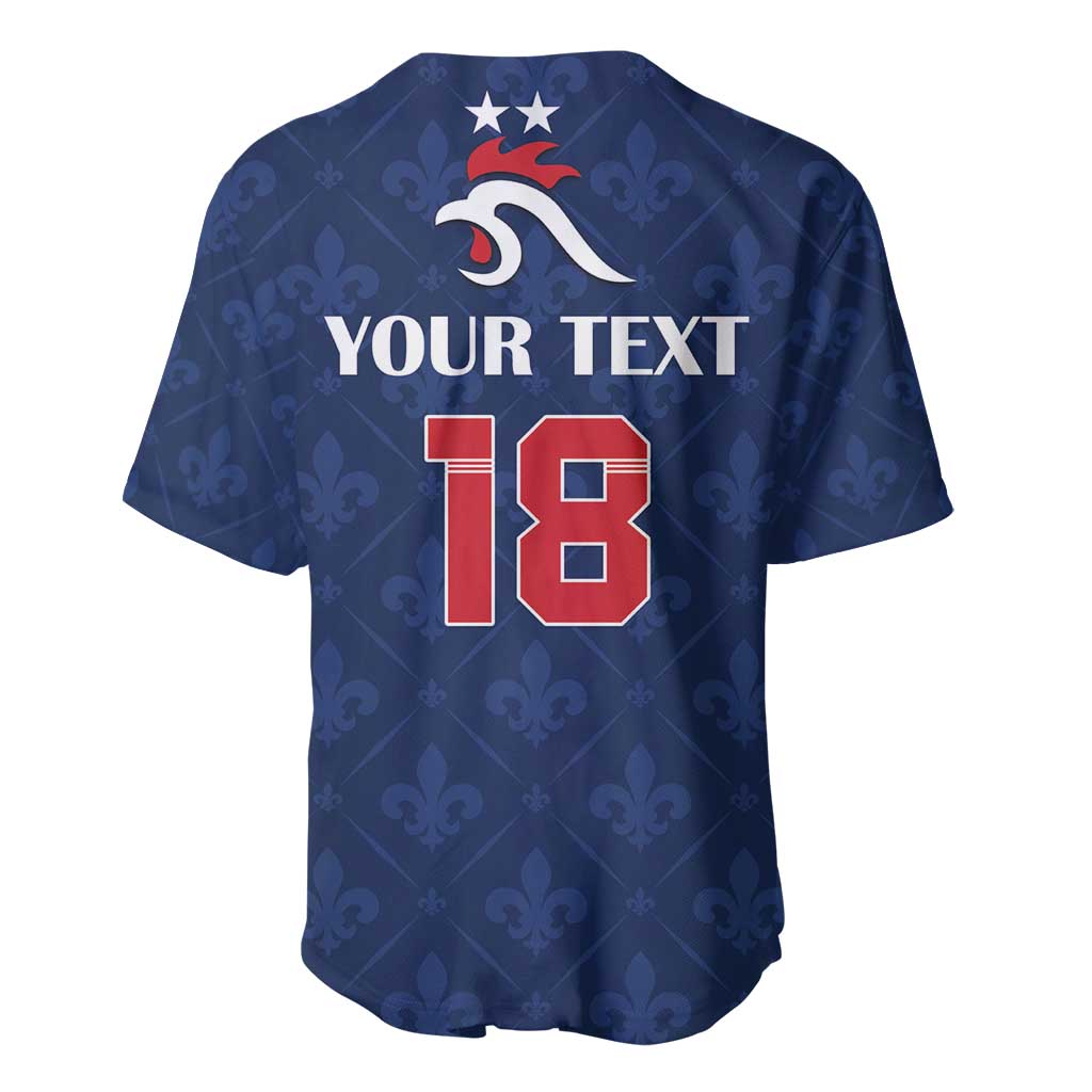 Custom France Football Baseball Jersey Les Bleus French Heraldry Pattern