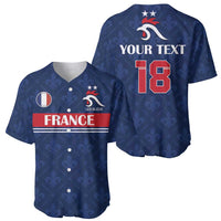 Custom France Football Baseball Jersey Les Bleus French Heraldry Pattern