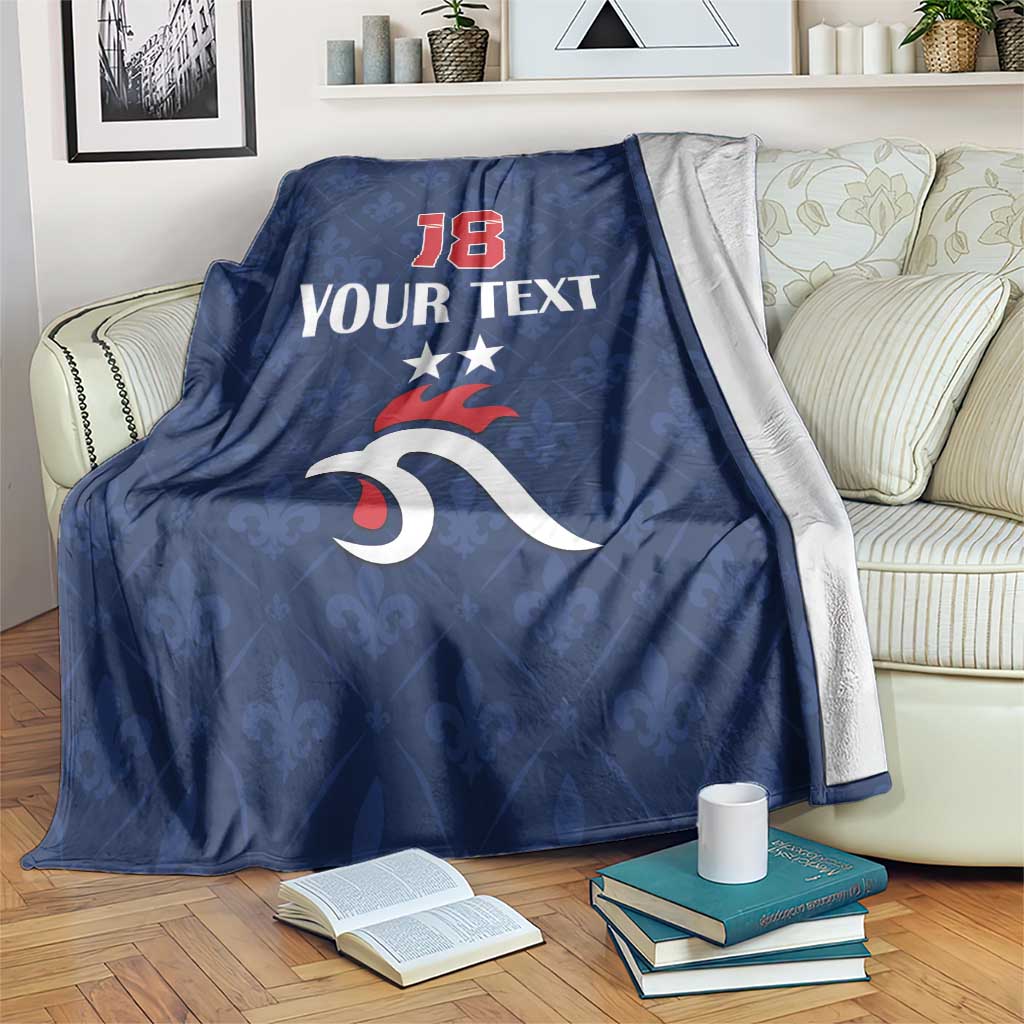 Custom France Football Blanket Les Bleus French Heraldry Pattern