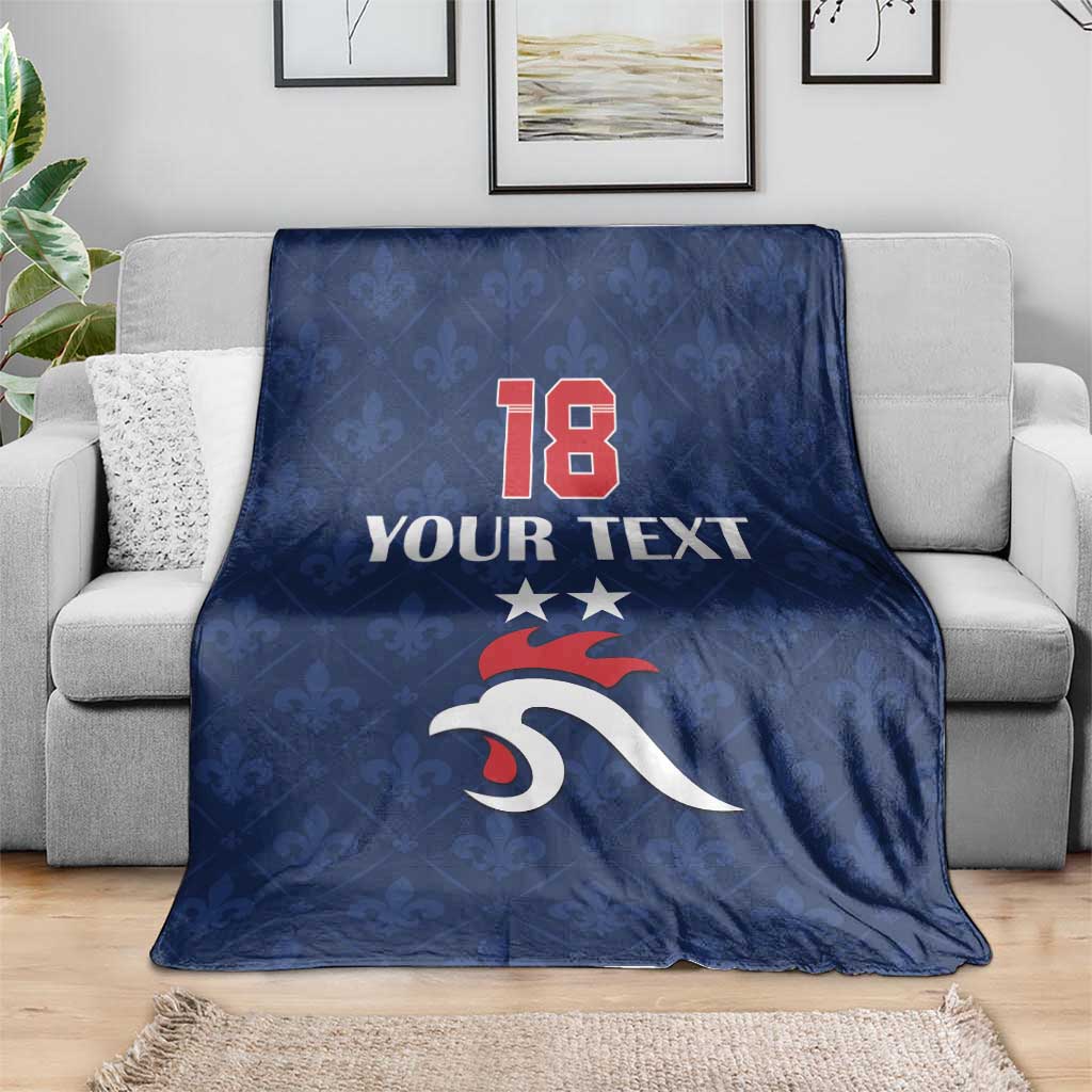 Custom France Football Blanket Les Bleus French Heraldry Pattern