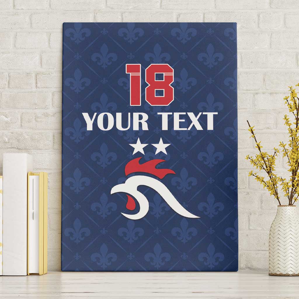 Custom France Football Canvas Wall Art Les Bleus French Heraldry Pattern