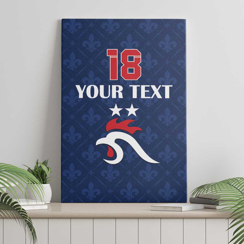 Custom France Football Canvas Wall Art Les Bleus French Heraldry Pattern