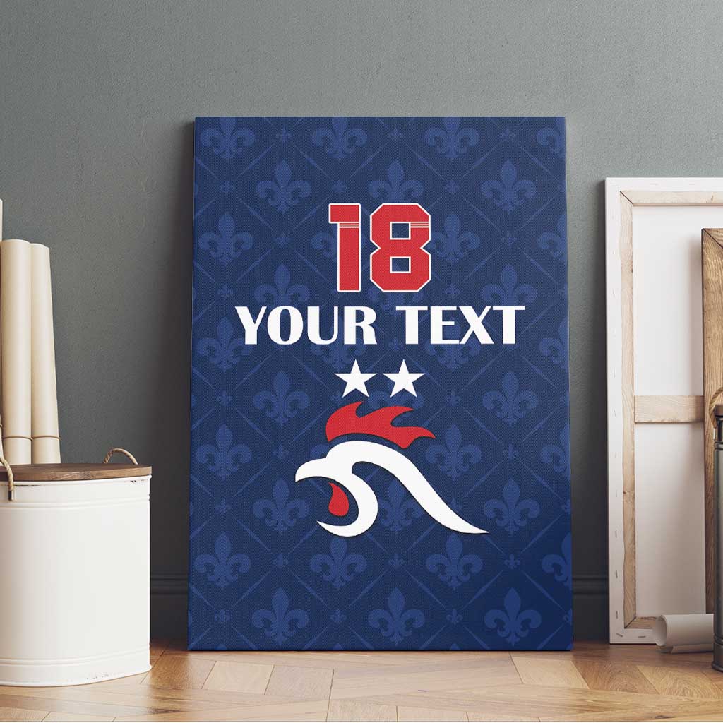 Custom France Football Canvas Wall Art Les Bleus French Heraldry Pattern