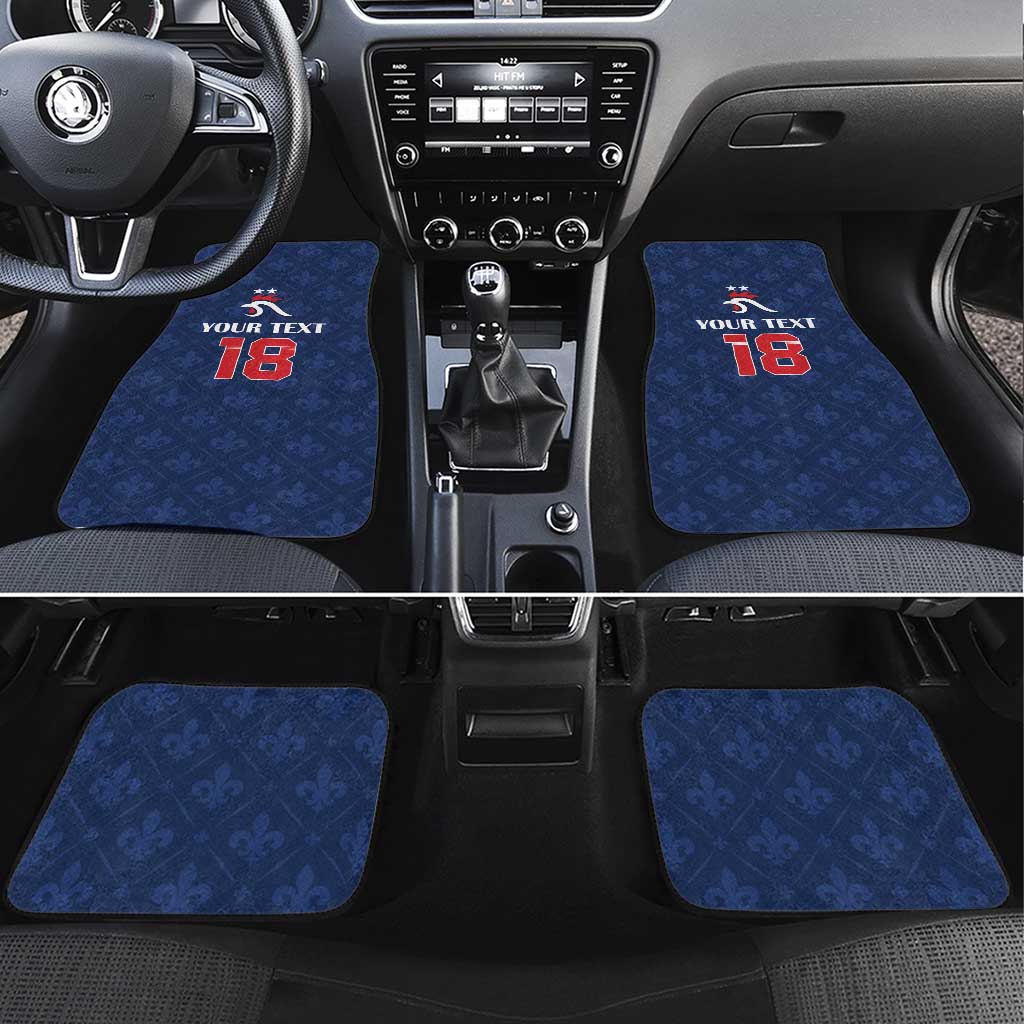 Custom France Football Car Mats Les Bleus French Heraldry Pattern