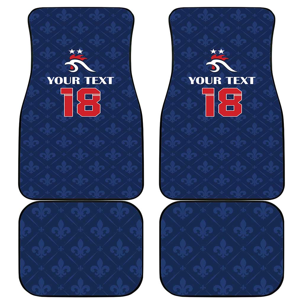 Custom France Football Car Mats Les Bleus French Heraldry Pattern