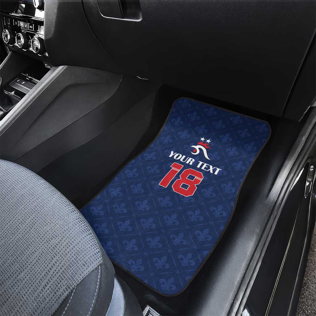 Custom France Football Car Mats Les Bleus French Heraldry Pattern