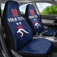 Custom France Football Car Seat Cover Les Bleus French Heraldry Pattern