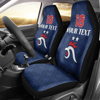 Custom France Football Car Seat Cover Les Bleus French Heraldry Pattern