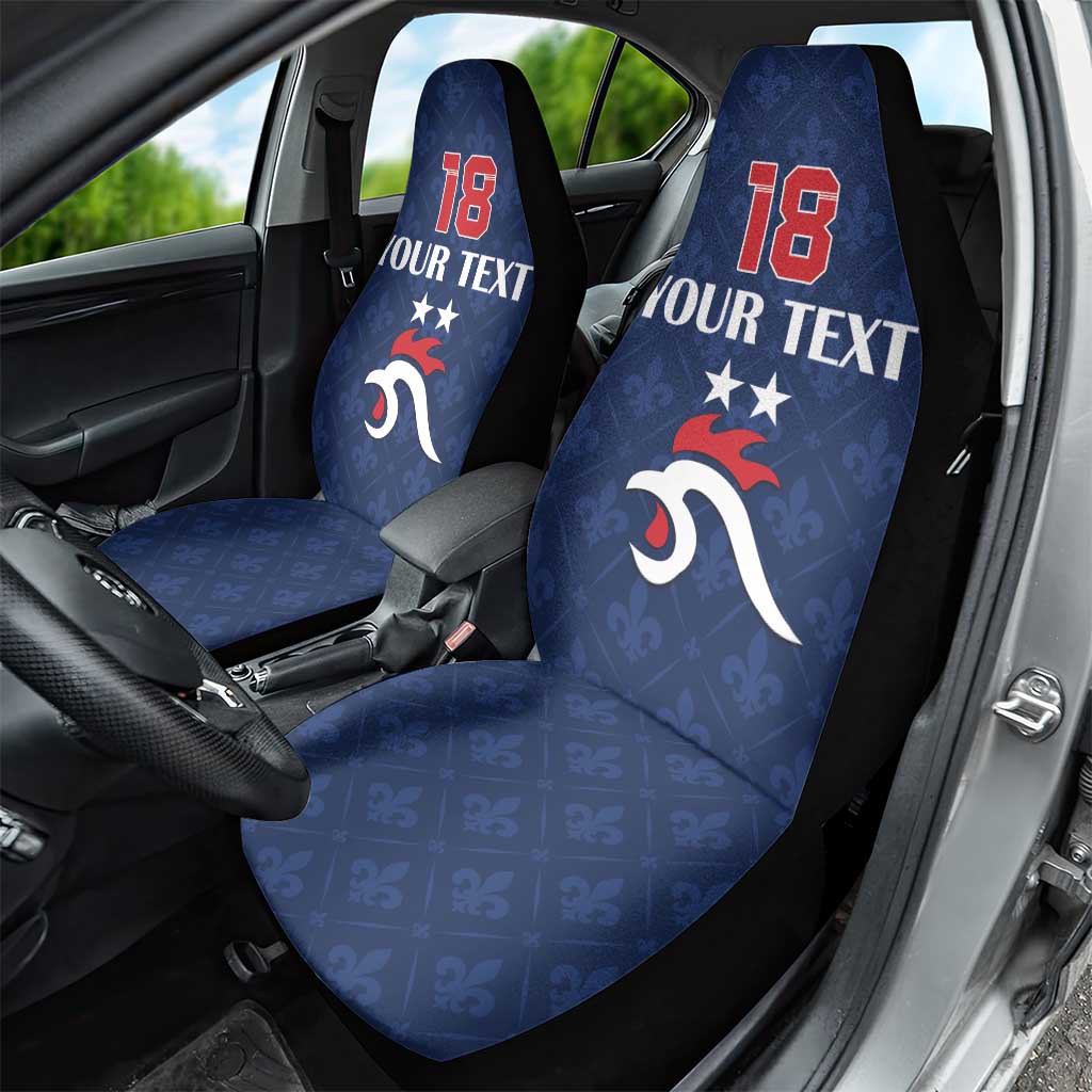 Custom France Football Car Seat Cover Les Bleus French Heraldry Pattern
