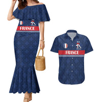 Custom France Football Couples Matching Mermaid Dress and Hawaiian Shirt Les Bleus French Heraldry Pattern