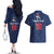 Custom France Football Couples Matching Off The Shoulder Long Sleeve Dress and Hawaiian Shirt Les Bleus French Heraldry Pattern