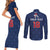Custom France Football Couples Matching Short Sleeve Bodycon Dress and Long Sleeve Button Shirt Les Bleus French Heraldry Pattern