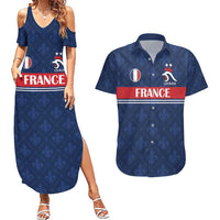 Custom France Football Couples Matching Summer Maxi Dress and Hawaiian Shirt Les Bleus French Heraldry Pattern