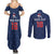 Custom France Football Couples Matching Summer Maxi Dress and Long Sleeve Button Shirt Les Bleus French Heraldry Pattern