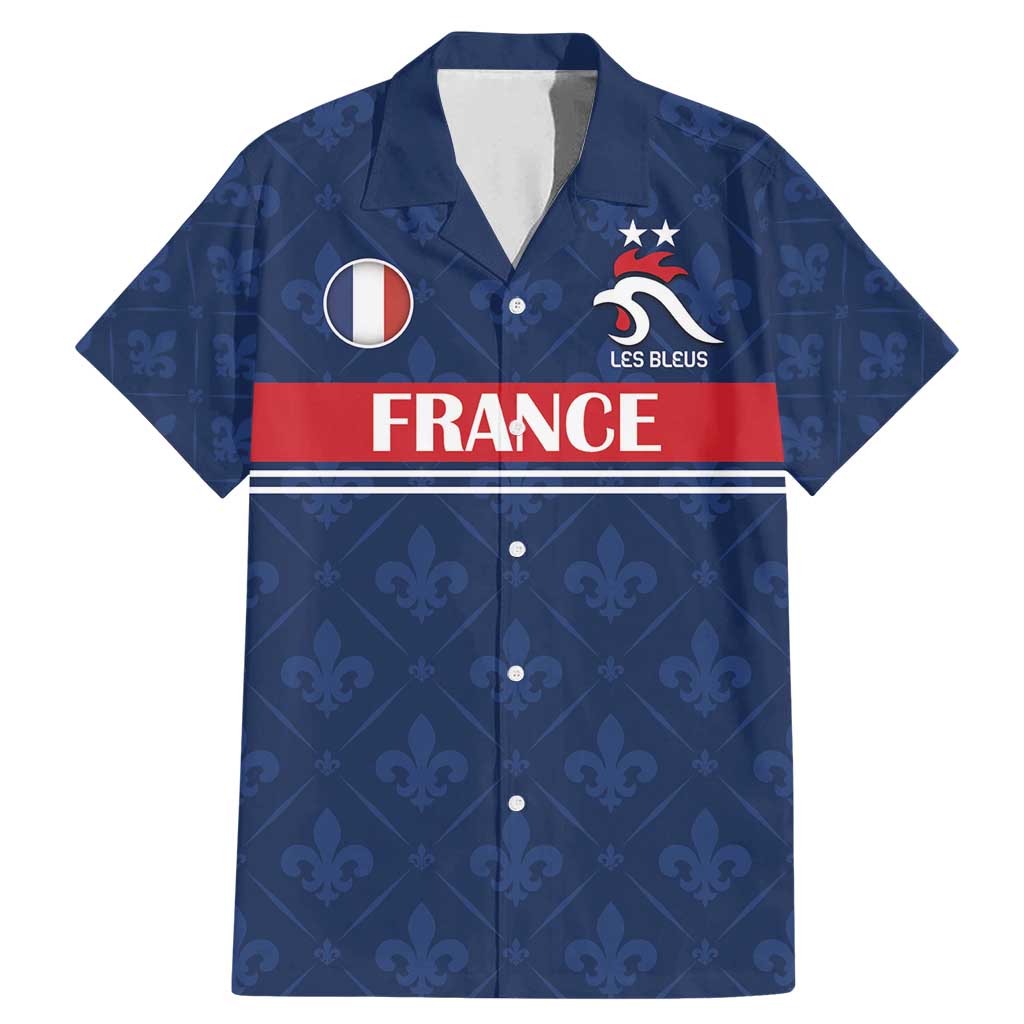 Custom France Football Family Matching Mermaid Dress and Hawaiian Shirt Les Bleus French Heraldry Pattern