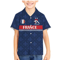 Custom France Football Family Matching Mermaid Dress and Hawaiian Shirt Les Bleus French Heraldry Pattern