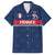 Custom France Football Family Matching Off The Shoulder Long Sleeve Dress and Hawaiian Shirt Les Bleus French Heraldry Pattern