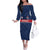 Custom France Football Family Matching Off The Shoulder Long Sleeve Dress and Hawaiian Shirt Les Bleus French Heraldry Pattern