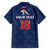 Custom France Football Family Matching Off Shoulder Short Dress and Hawaiian Shirt Les Bleus French Heraldry Pattern