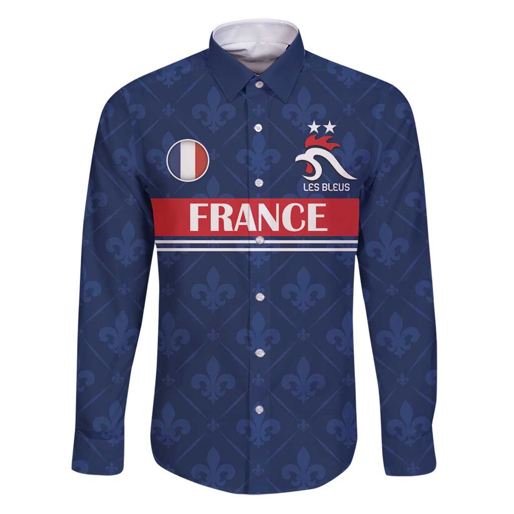Custom France Football Family Matching Puletasi and Hawaiian Shirt Les Bleus French Heraldry Pattern