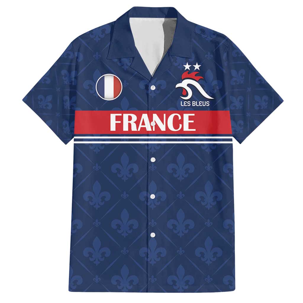 Custom France Football Family Matching Short Sleeve Bodycon Dress and Hawaiian Shirt Les Bleus French Heraldry Pattern