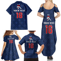 Custom France Football Family Matching Summer Maxi Dress and Hawaiian Shirt Les Bleus French Heraldry Pattern