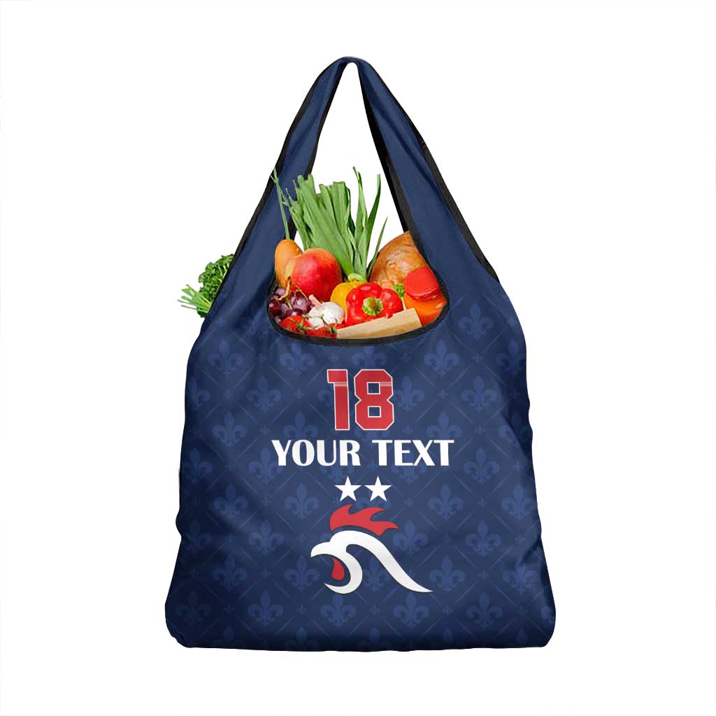 Custom France Football Grocery Bag Les Bleus French Heraldry Pattern