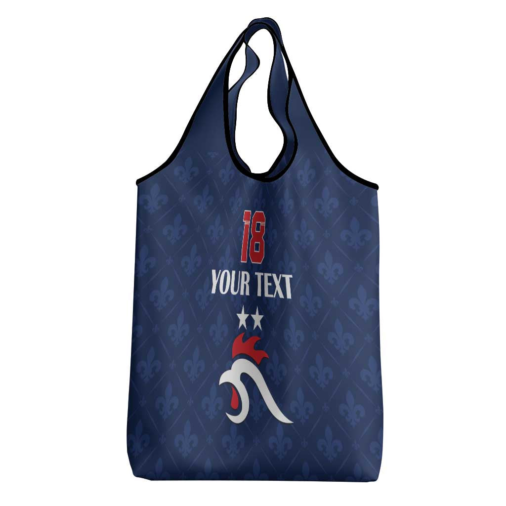 Custom France Football Grocery Bag Les Bleus French Heraldry Pattern