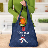 Custom France Football Grocery Bag Les Bleus French Heraldry Pattern