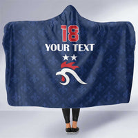 Custom France Football Hooded Blanket Les Bleus French Heraldry Pattern