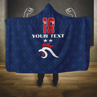 Custom France Football Hooded Blanket Les Bleus French Heraldry Pattern