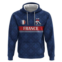 Custom France Football Hoodie Les Bleus French Heraldry Pattern