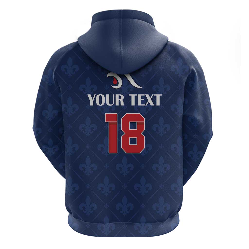 Custom France Football Hoodie Les Bleus French Heraldry Pattern