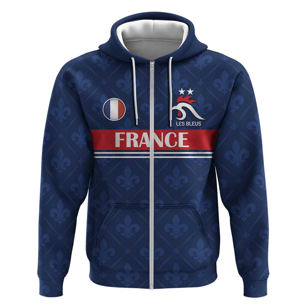 Custom France Football Hoodie Les Bleus French Heraldry Pattern