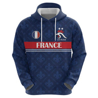 Custom France Football Hoodie Les Bleus French Heraldry Pattern
