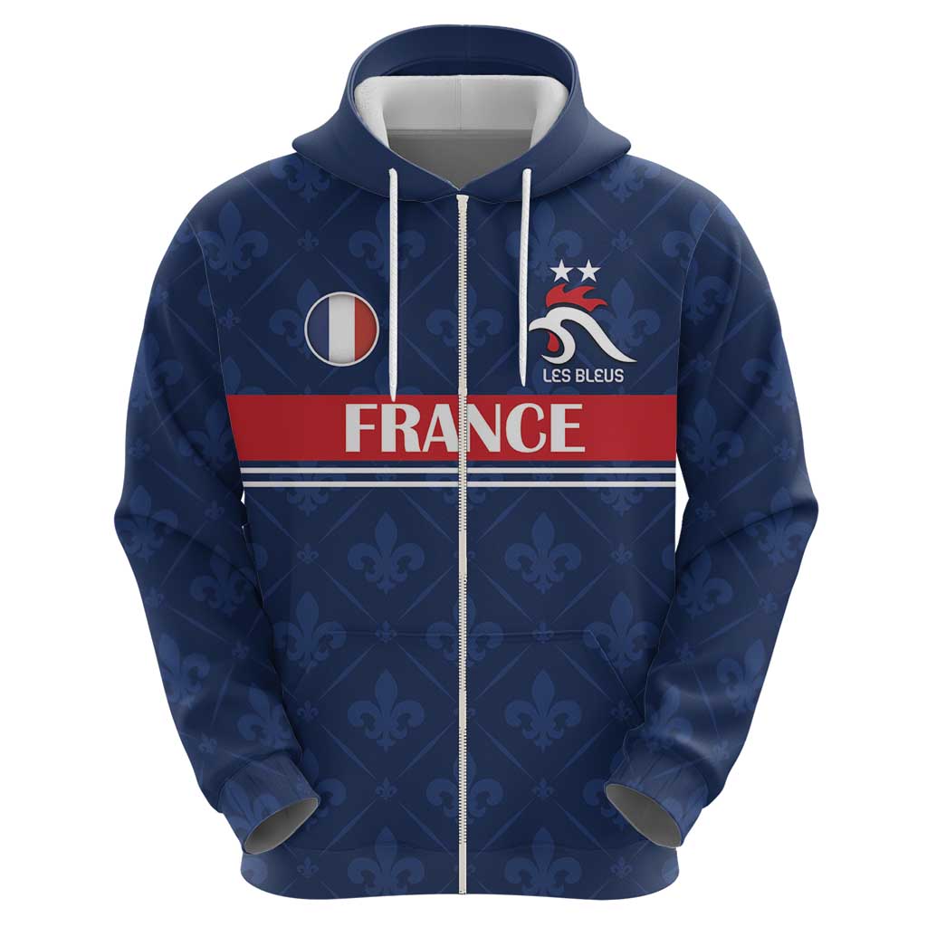 Custom France Football Hoodie Les Bleus French Heraldry Pattern