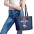 Custom France Football Leather Tote Bag Les Bleus French Heraldry Pattern