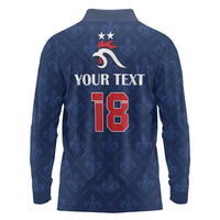 Custom France Football Long Sleeve Polo Shirt Les Bleus French Heraldry Pattern