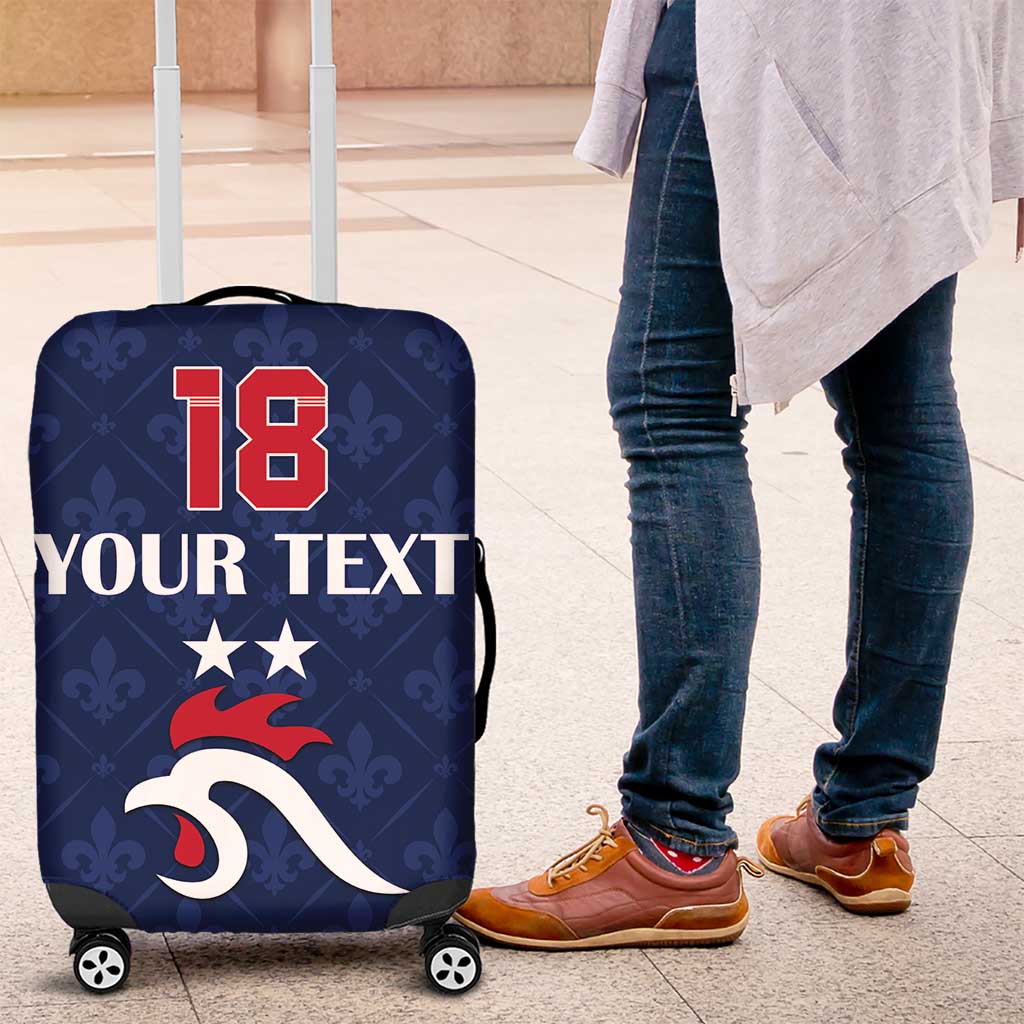 Custom France Football Luggage Cover Les Bleus French Heraldry Pattern