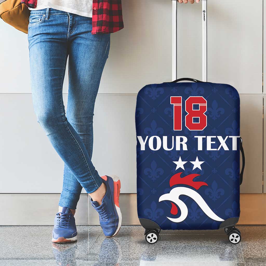 Custom France Football Luggage Cover Les Bleus French Heraldry Pattern