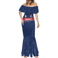 Custom France Football Mermaid Dress Les Bleus French Heraldry Pattern