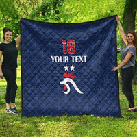 Custom France Football Quilt Les Bleus French Heraldry Pattern