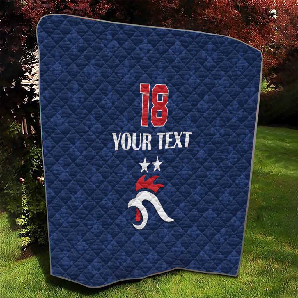 Custom France Football Quilt Les Bleus French Heraldry Pattern