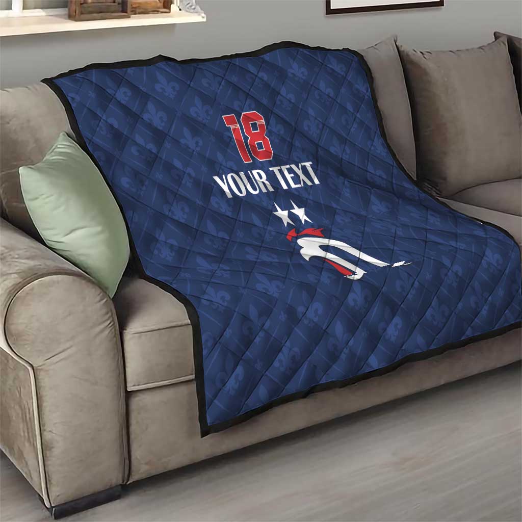 Custom France Football Quilt Les Bleus French Heraldry Pattern