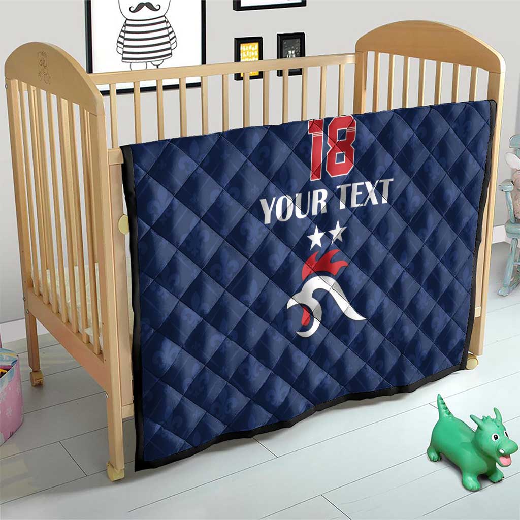 Custom France Football Quilt Les Bleus French Heraldry Pattern