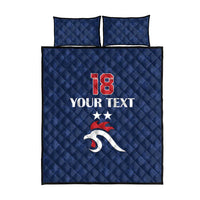 Custom France Football Quilt Bed Set Les Bleus French Heraldry Pattern