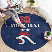 Custom France Football Round Carpet Les Bleus French Heraldry Pattern