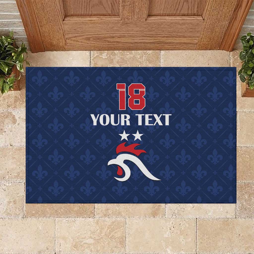 Custom France Football Rubber Doormat Les Bleus French Heraldry Pattern