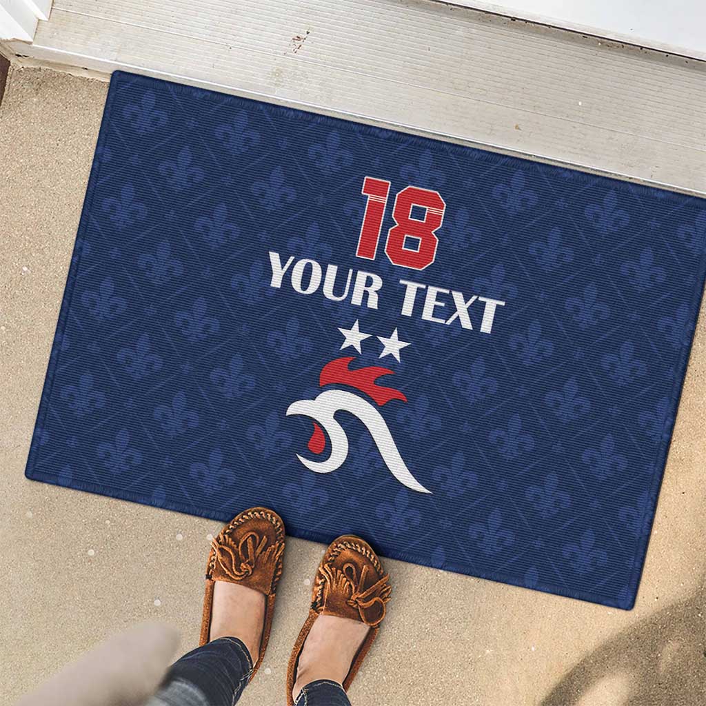 Custom France Football Rubber Doormat Les Bleus French Heraldry Pattern